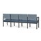 Lesro Lenox Steel 4 Seat Tandem Seating Metal Frame, Charcoal, RS Rain Song Back, MD Titan Seat LS4103 - alternate 2